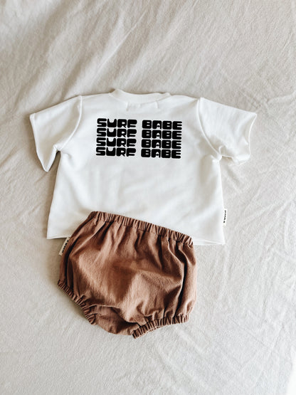 T-Shirt Oversize Blanc "Surf babe"