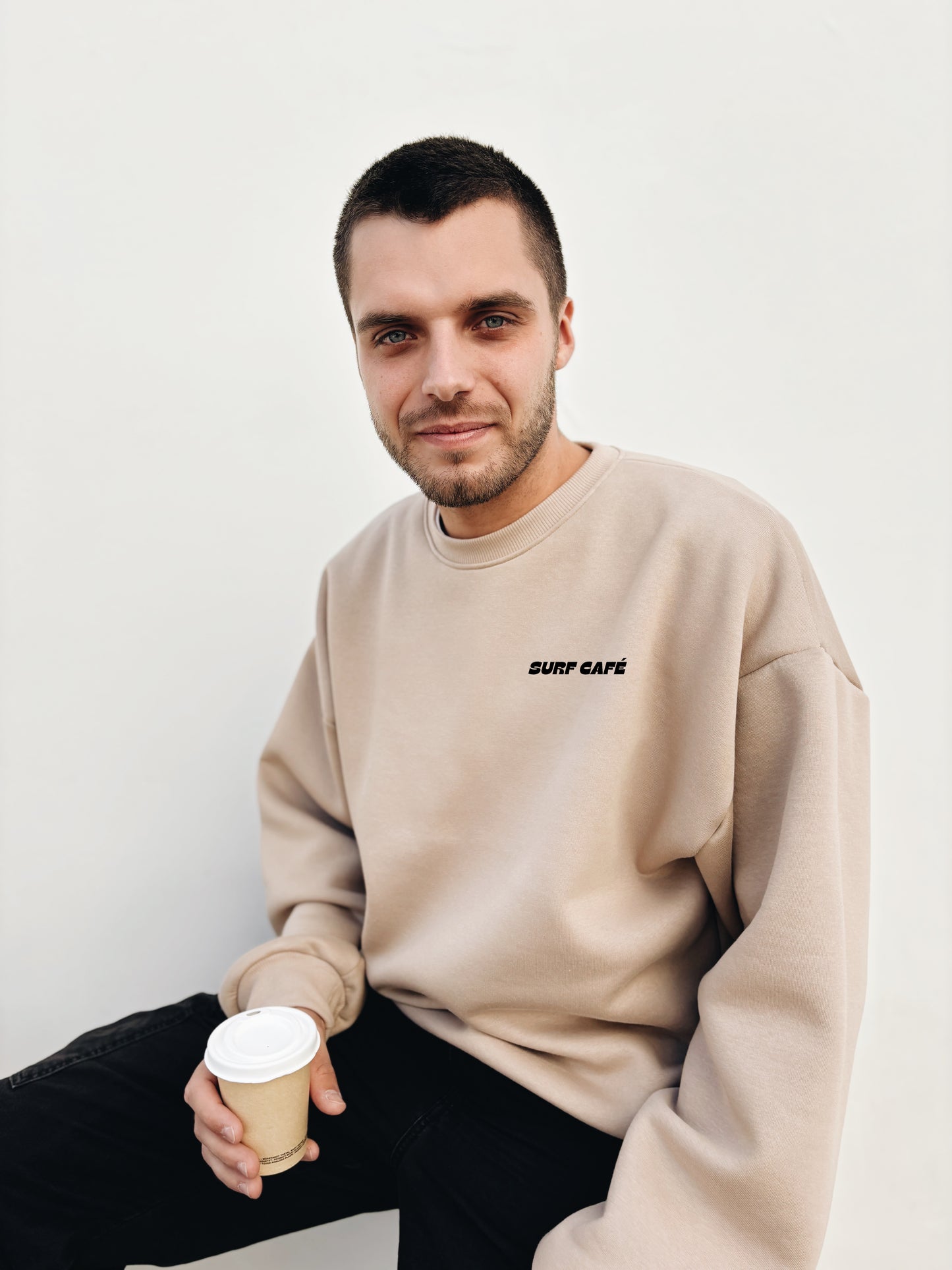 Sweat Adulte Homme "Surf Café" À Personnaliser