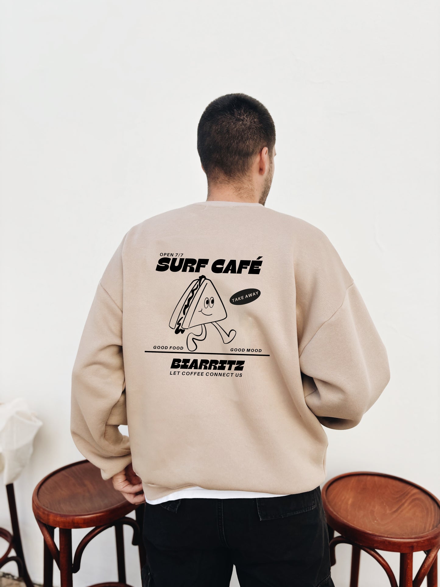 Sweat Adulte Homme "Surf Café" À Personnaliser