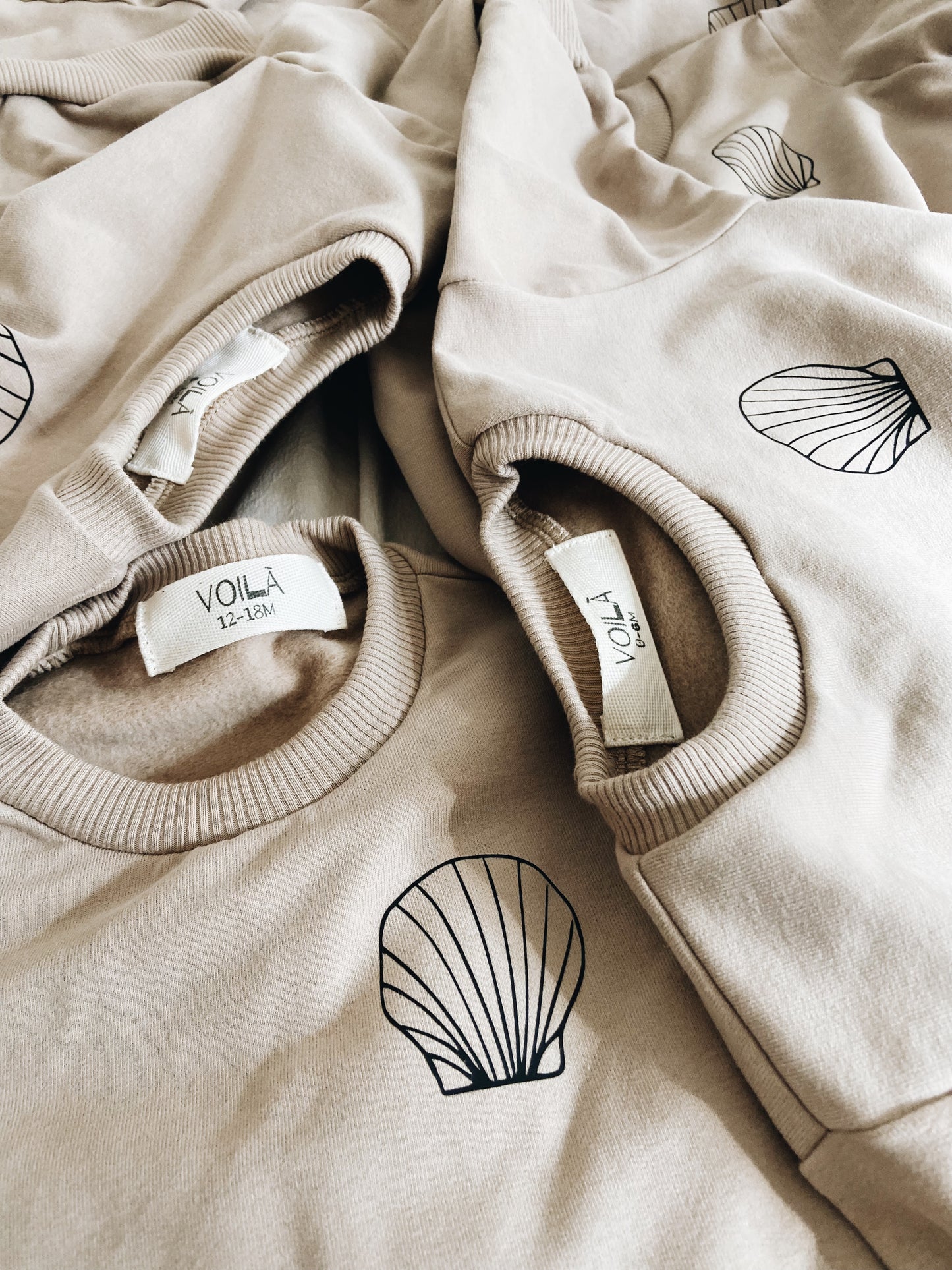 Beige Organic Cotton "Shell" Sweatshirt