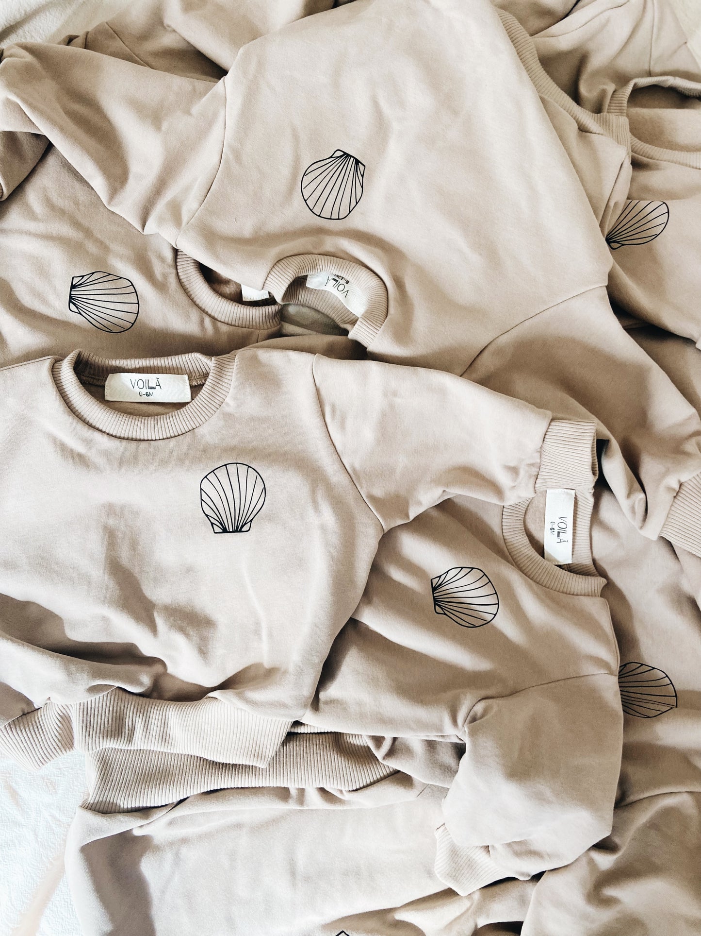 Beige Organic Cotton "Shell" Sweatshirt