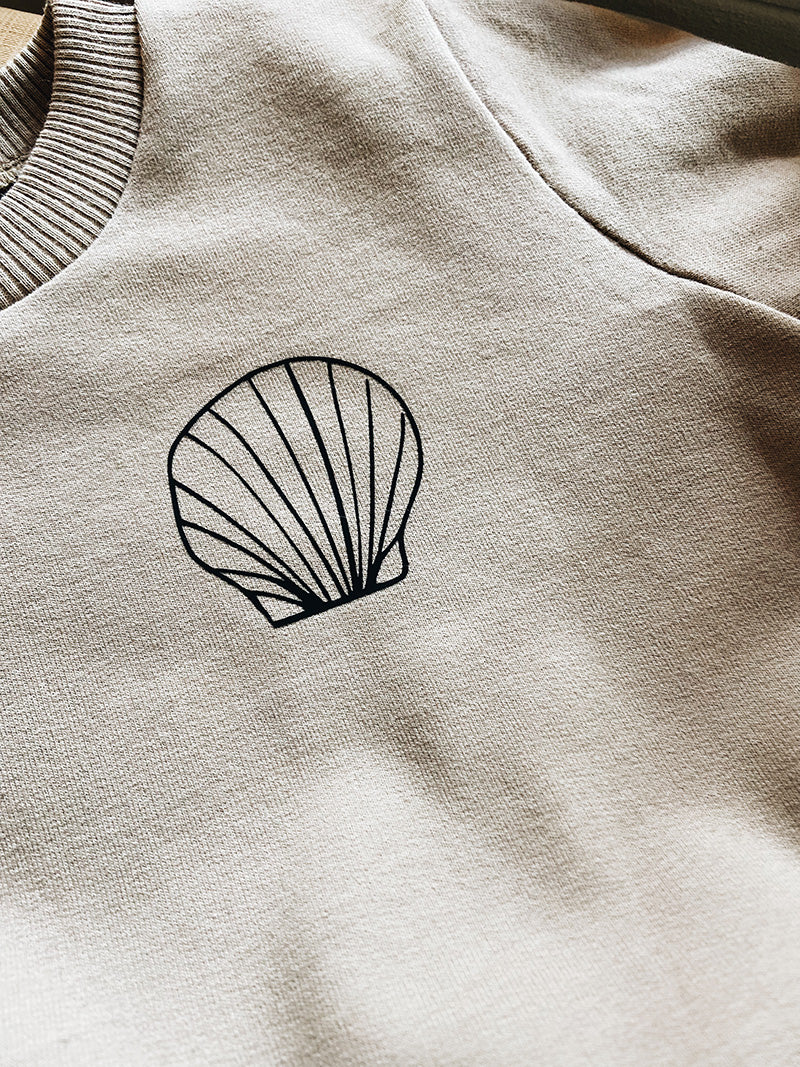 Beige Organic Cotton "Shell" Sweatshirt