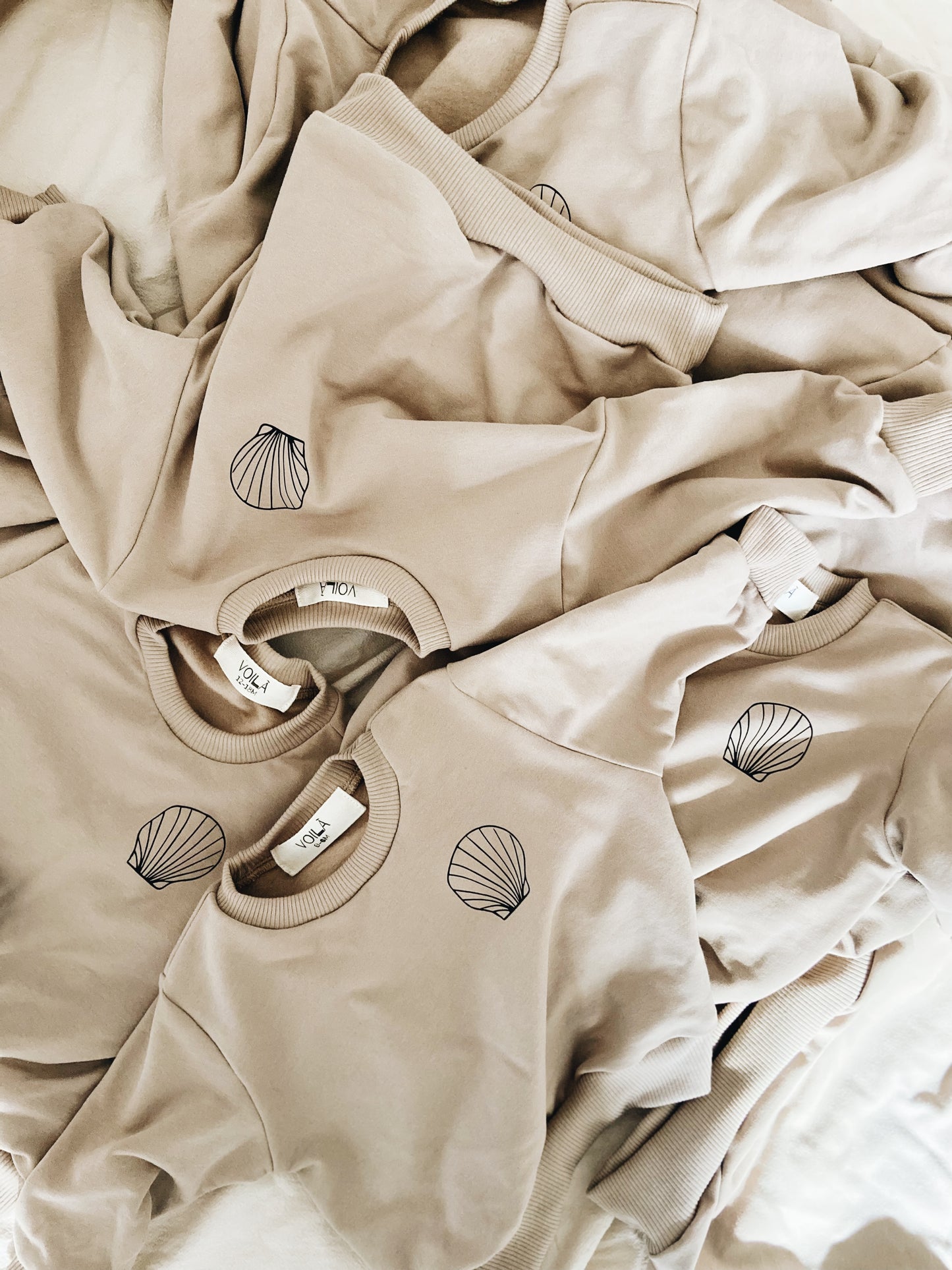 Beige Organic Cotton "Shell" Sweatshirt